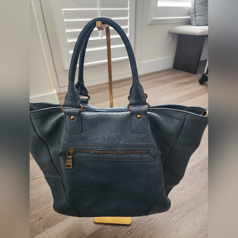 Prada Blue Leather Tote/Crossbody Bag - Picture 7 of 16